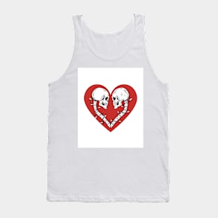 💀💗Crazy beautiful halloween skull design skeleton with heart Tank Top